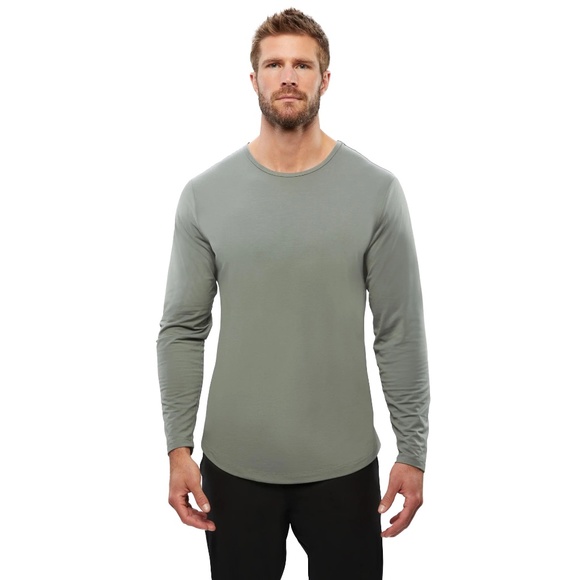 Cuts PYCA Pro AO Gray Long Sleeve Curve Hem Tee Size Large Activewear - Picture 1 of 8